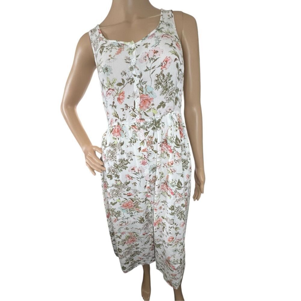 Frye Floral Patterned Sleeveless Cottagecore Button Up Maxi Dress